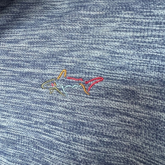 Large Blue Short Sleeve Button Up Polo Greg Norman - Picture 2 of 8